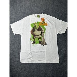 Mens Graphic Shrek Movie 2004 White DreamWorks T-Shirt Deadstock, Size XL